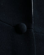 "GIANNI VERSACE couture" Collarless Luxury Wool Long Coat