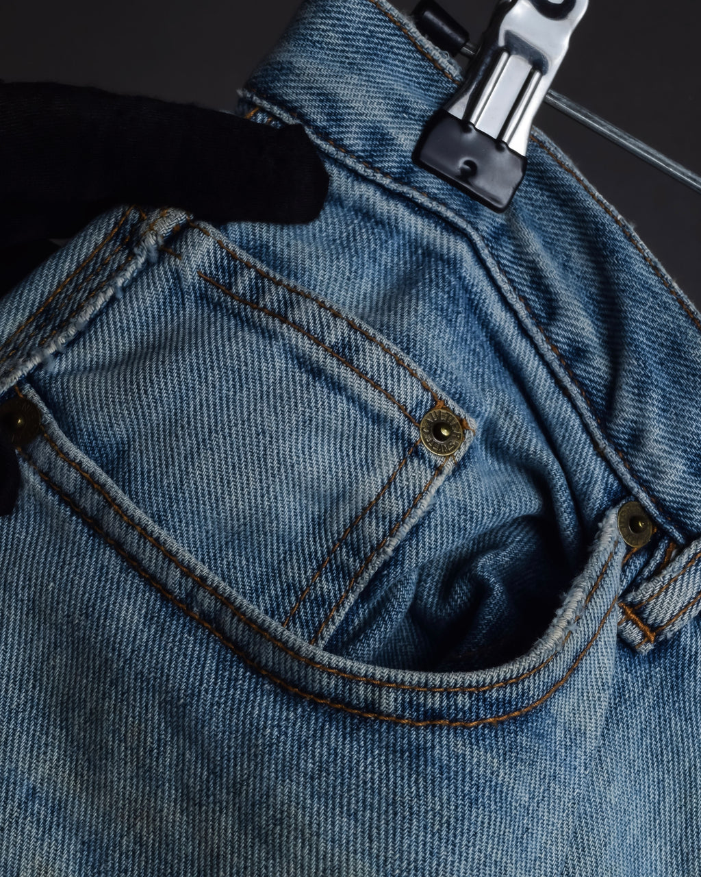 "JEAN PAUL GAULTIER JEANS" Beautiful fade button fly straight denim