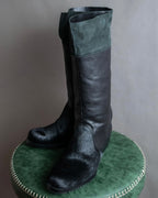 "ISSEY MIYAKE HaaT" Unborn calf shark sole long boots