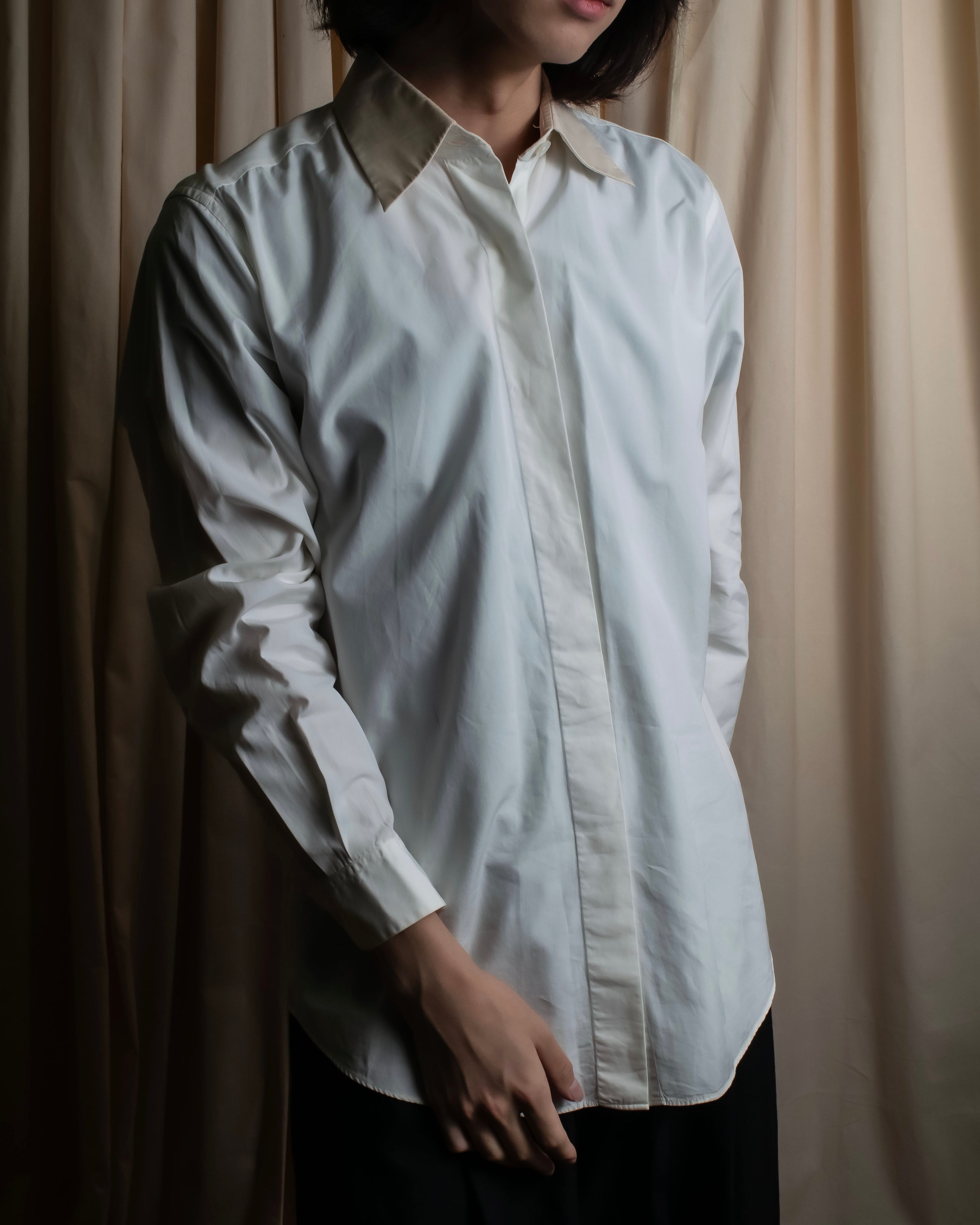 "HERMES" Margiela period collar change shirt