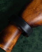 "PRADA" Logo engraved metal plate design leather bracelet