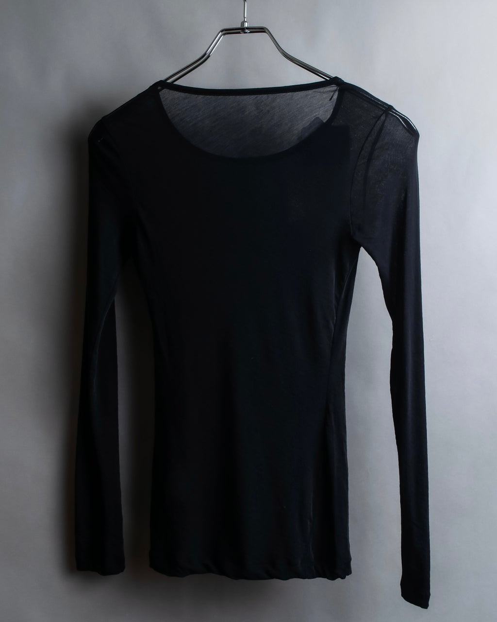 "YOHJI YAMAMOTO FEMME"
Sheer cotton round neck pullover