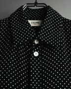 "CELINE" 2010's-2020's Polka dot viscose long sleeve shirt