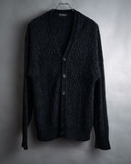 “Yves Saint Laurent” 90’s Textured diamond pattern cardigan