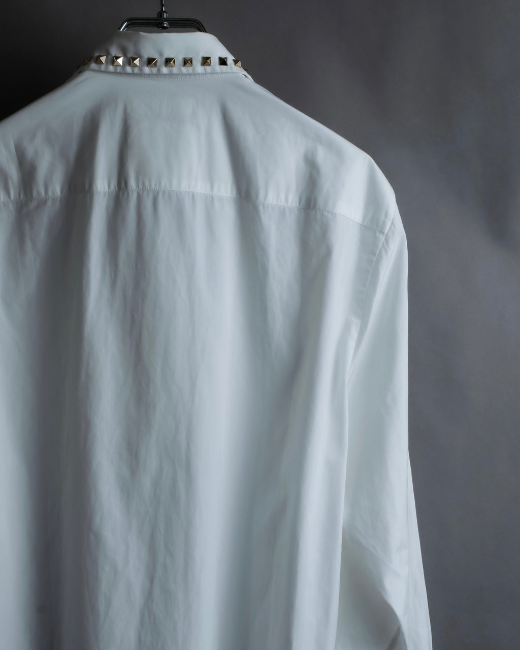 "VALENTINO" Stud detail collar white cotton shirt