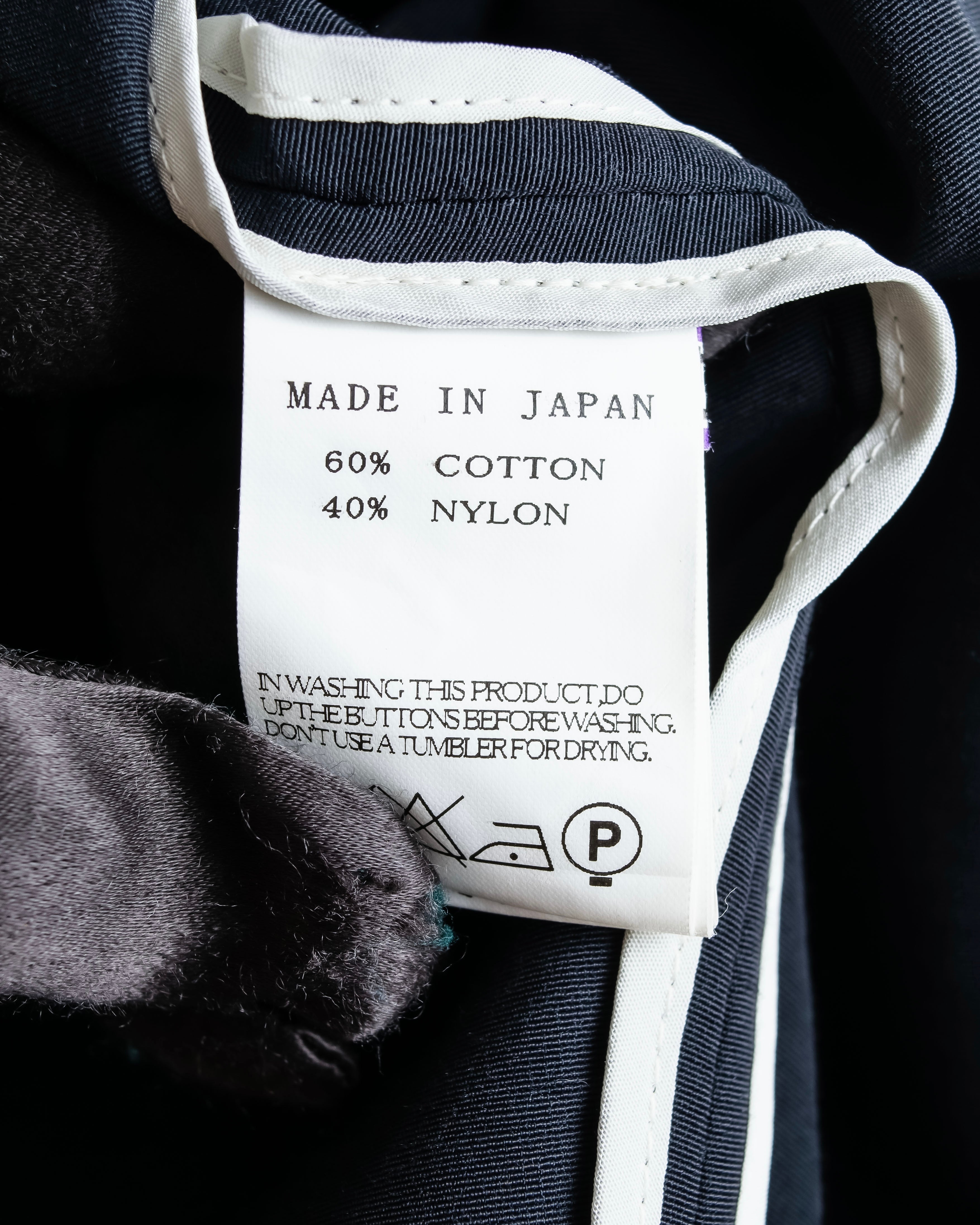 "LIMI feu" Cleric design inverted V-shaped hem short length jacket