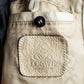 "LOEWE" 100% real leather off white color double zipper mid length coat