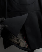 "HERMES" 90's classic detail dark blue tailored jacket