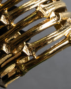 "YVES SAINT LAURENT" Skeletal arm shape design gold bangle