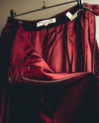 -SPECIAL- "Christian Dior" 80's-early 90's Burgundy velvet pleated skirt
