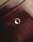 "Yves Saint Laurent" 80's-90's Burgundy embossed leather shoulder bag