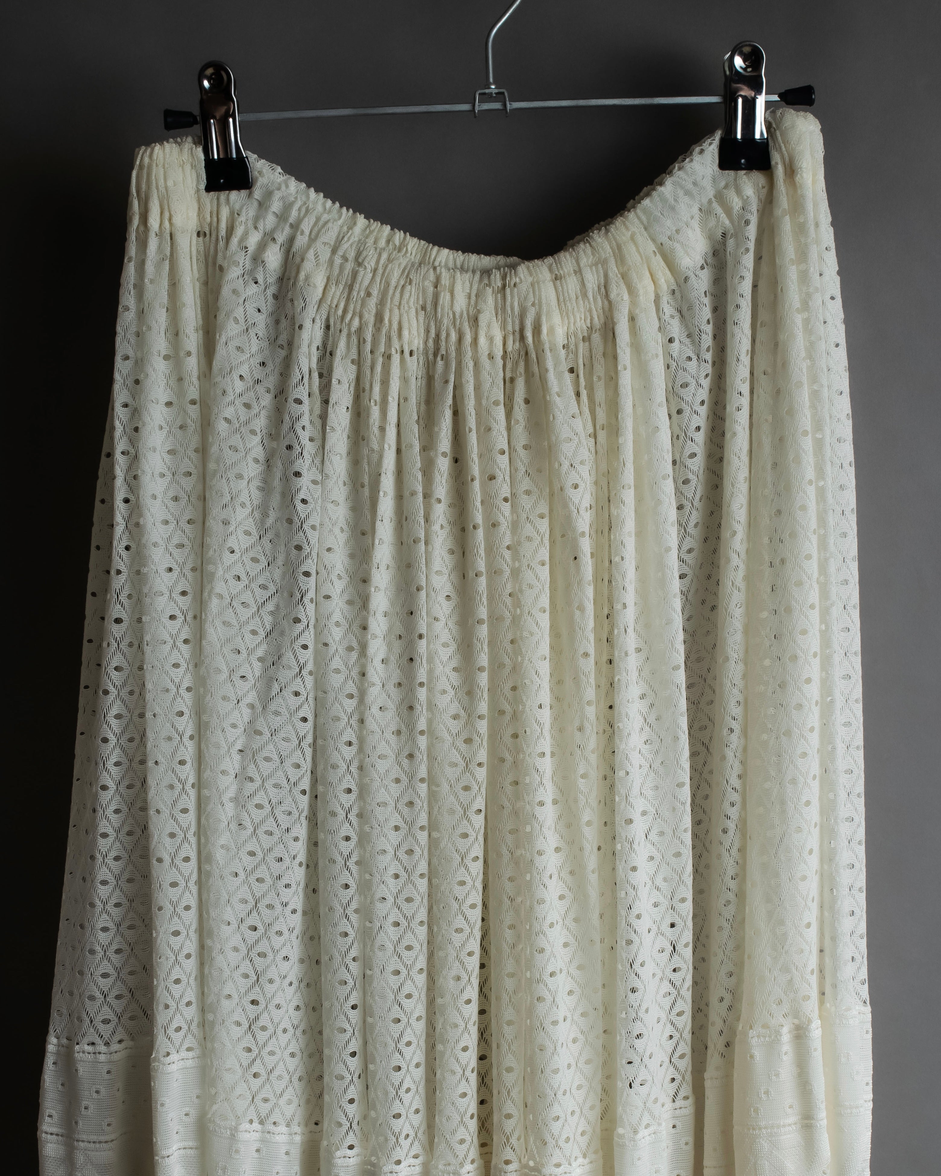"YOHJI YAMAMOTO" 1992SS eyelet cutwork lace design long skirt