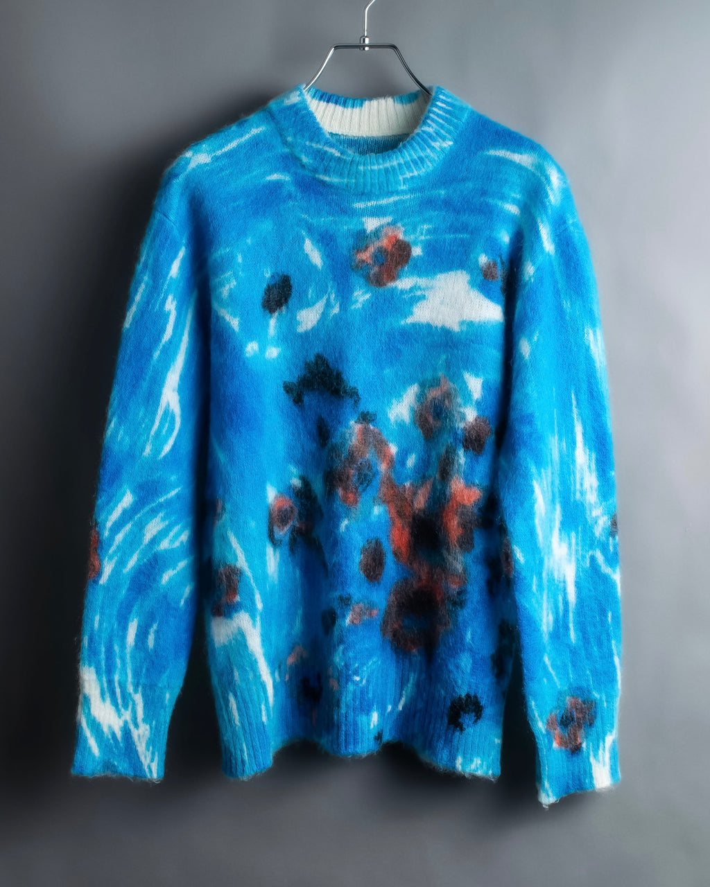 "PRADA" Abstract all over print mohair blend knit