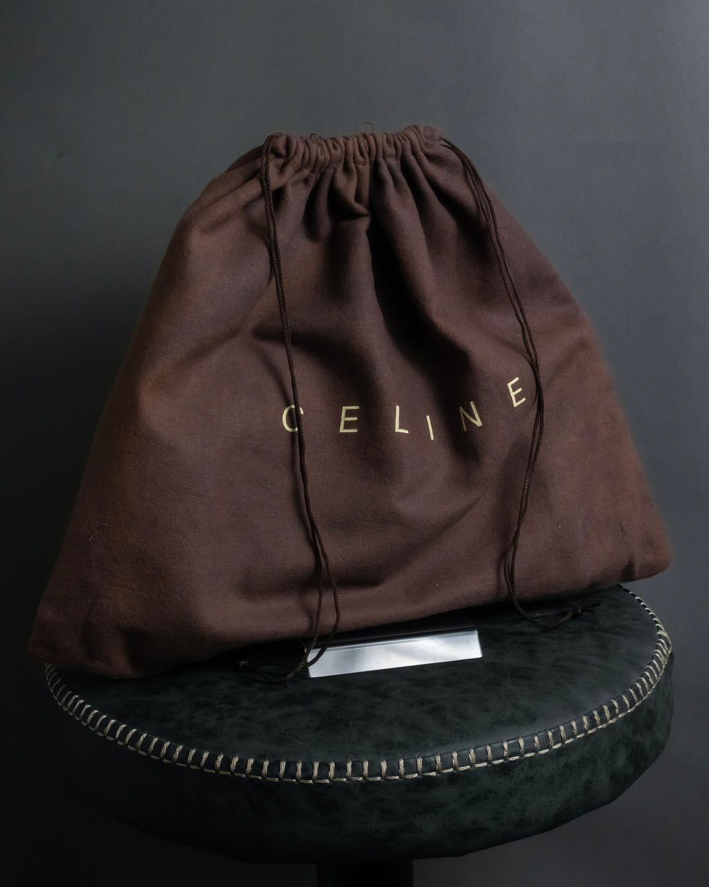 "CELINE" Studs design suede leather shoulder bag