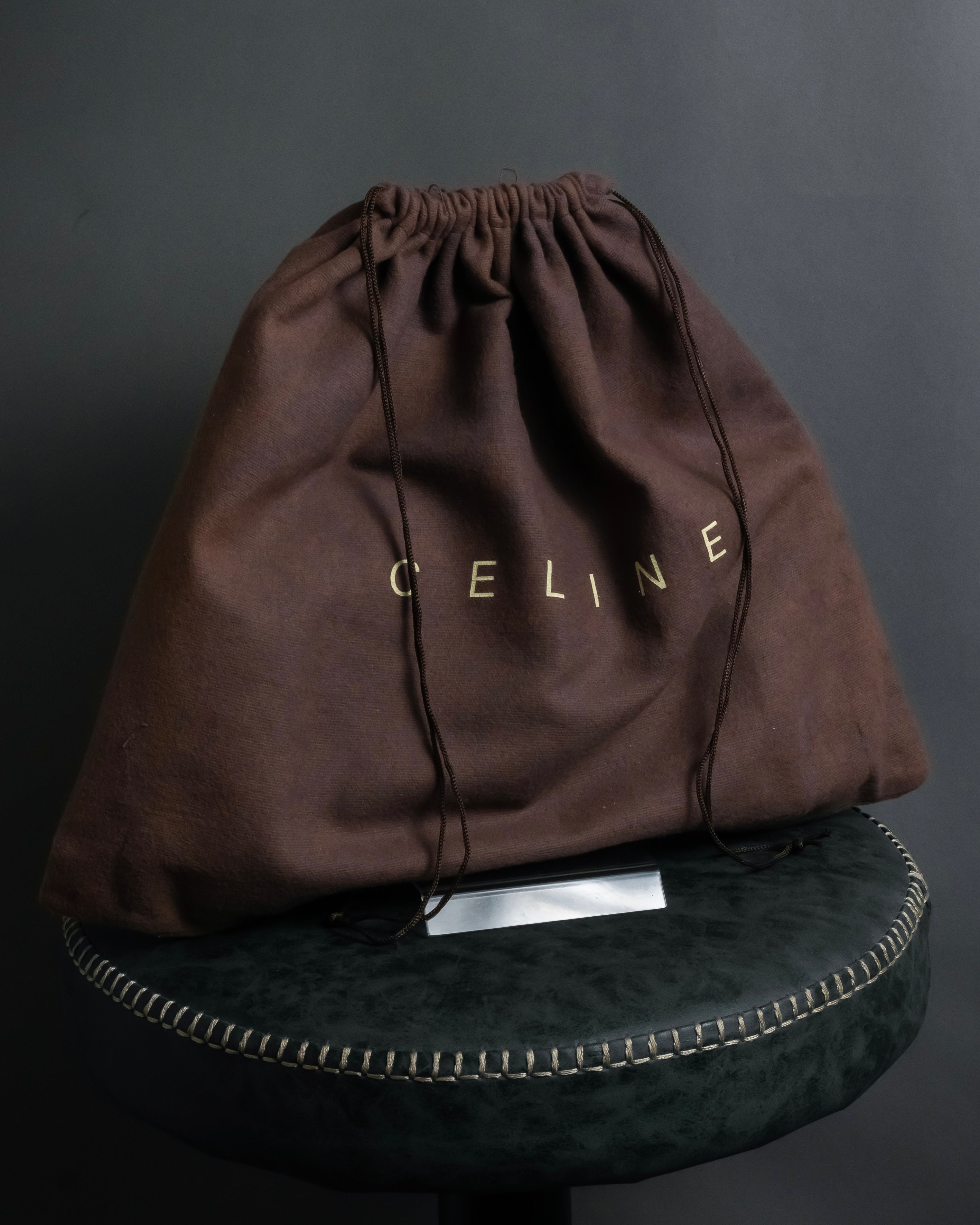 "CELINE" Studs design suede leather shoulder bag