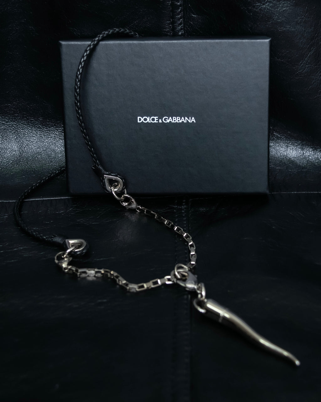 "Dolce &amp; Gabbana" Botanical design silver necklace