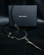"Dolce &amp; Gabbana" Botanical design silver necklace