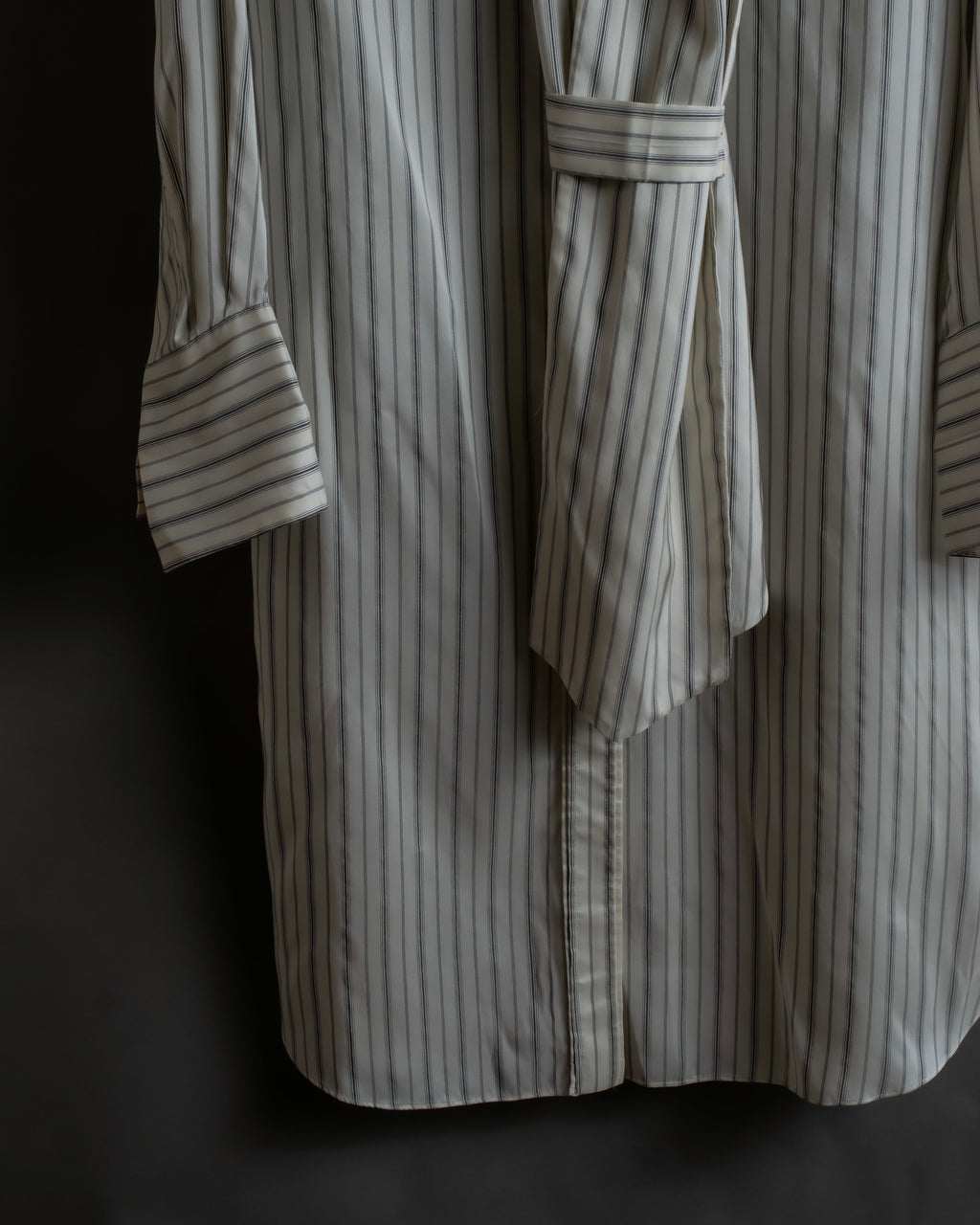 "MAISON MARGIELA" 16SS bowtie design striped long shirt