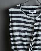 "MM6 MAISON MARGIELA" Peeling border pattern sleeveless pullover