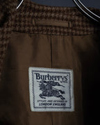 "BURBERRYS" Houndstooth pattern belted stand collar coat