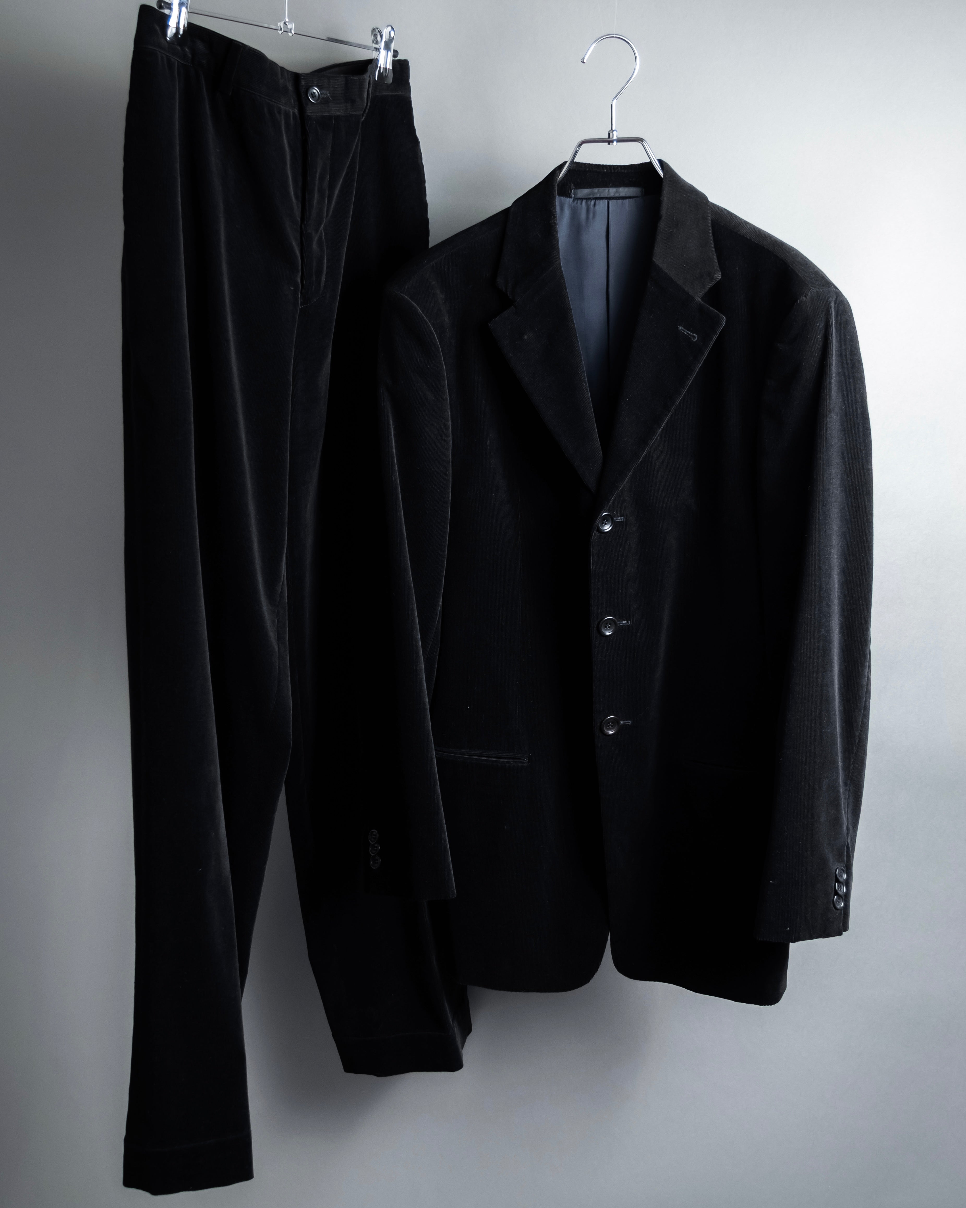 "ARMANI COLLEZIONI" Black corduroy relaxed set up