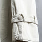 "MARILYN DE PEREL" Covered button detail  Ivory feminine trench coat