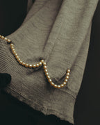 "Theatre PRODUCTS" 00's-10's Pearl embellished wool v-neck knit sweater