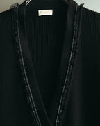 “VALENTINO ROMA” 00’s-10’s Rib knit frilled cardigan