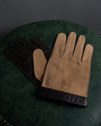 "LOEWE" Logo engraved combination leather gloves