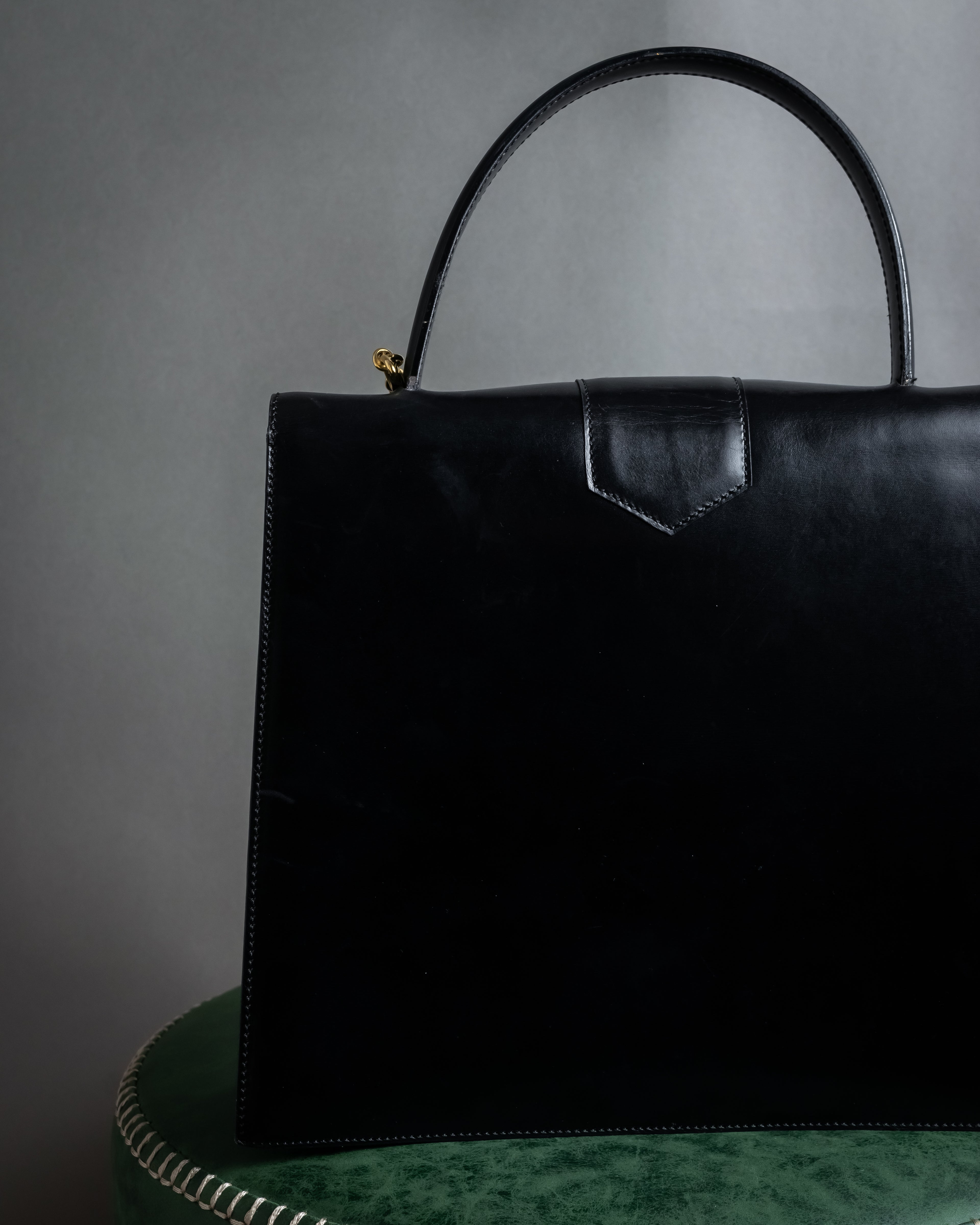 “CELINE” Early 80’s equestrian hardware top-handle bag