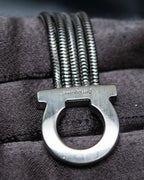 "Ferragamo" Gancini motif five row bracelet