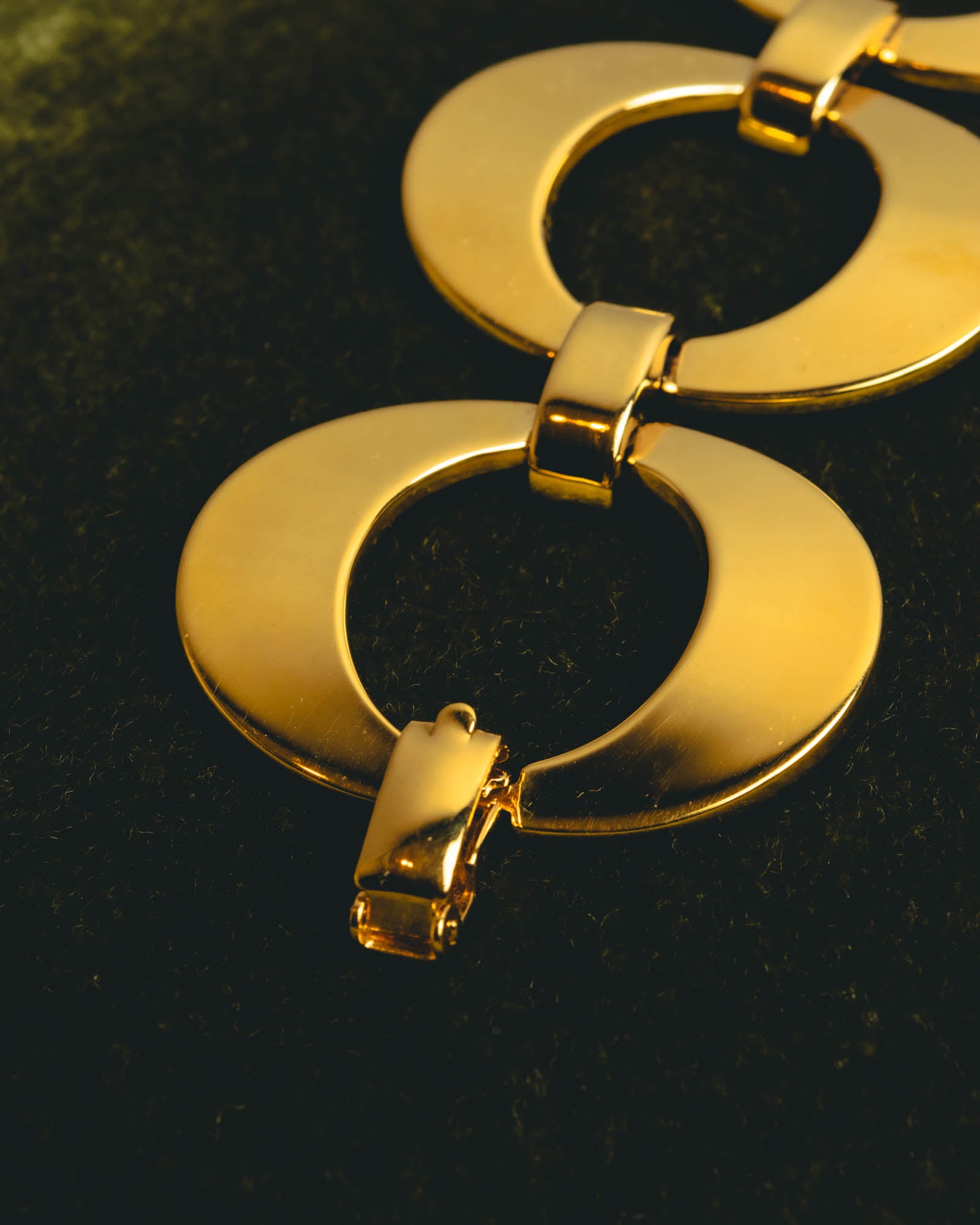 "Christian Dior" 80's-90's Sculptural gold tone link bracelet