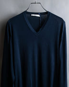 "PRADA" Raglan sleeves cotton navy color knit