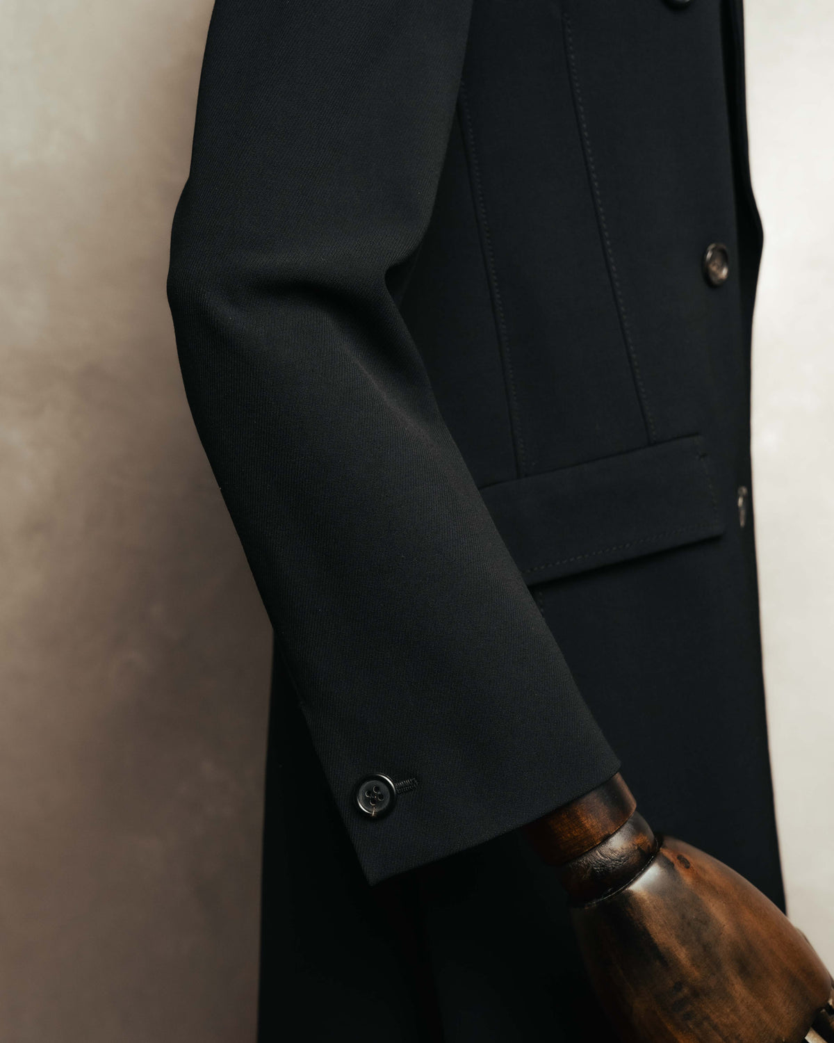 "PRADA" 00's-10's Belted double-breasted wool coat
