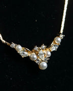"Christian Dior" Pearl &amp; rhinestone bijou design vintage necklace
