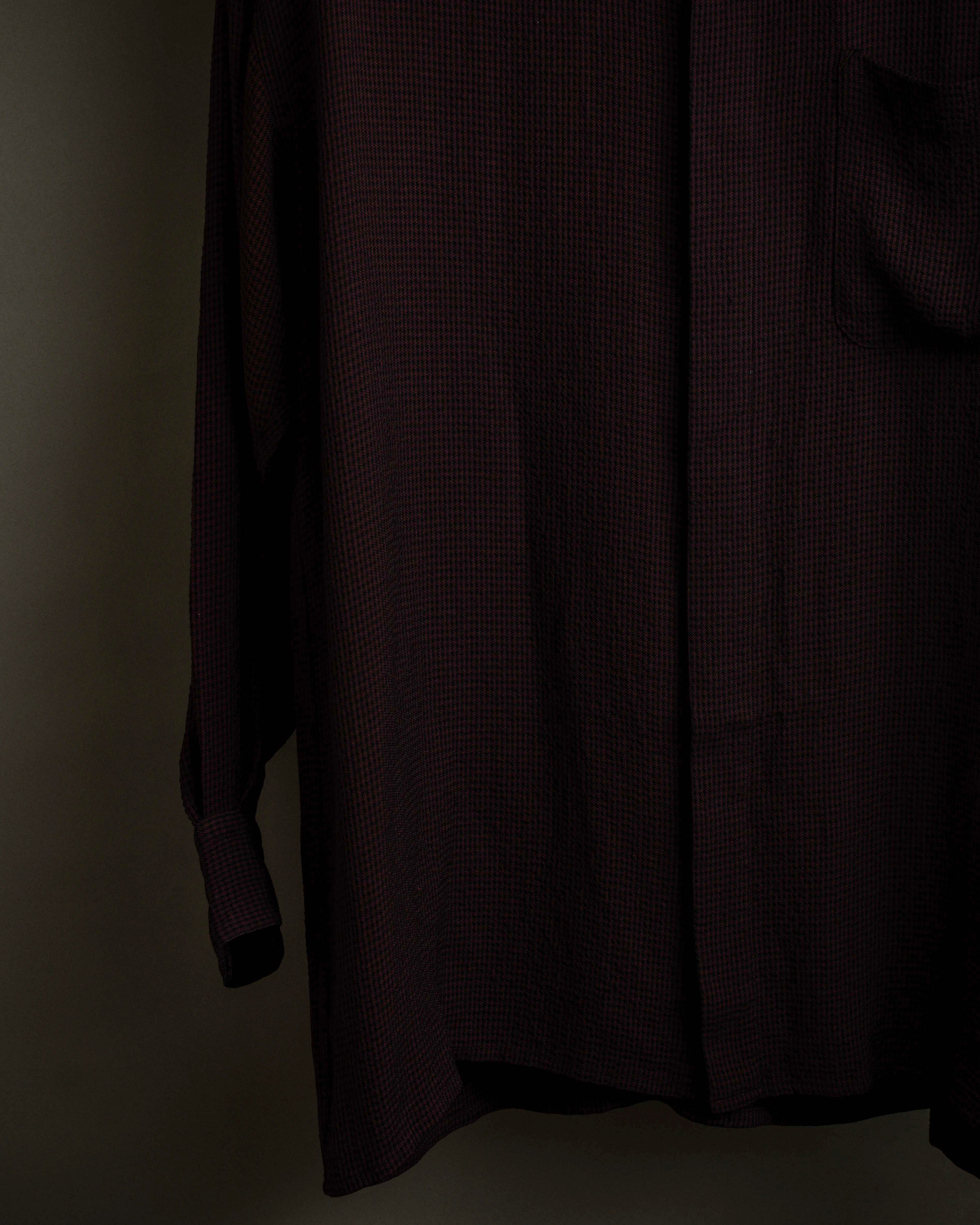 "JEAN PAUL GAULTIER" Draping form burgundy shirt