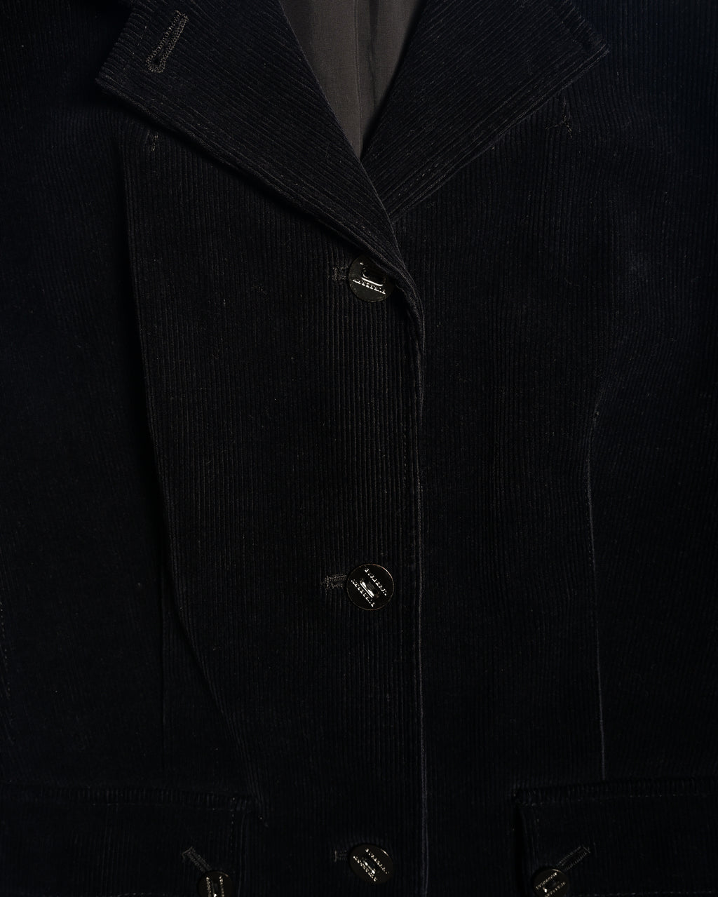 BURBERRY/ Slim Fit Single Breasted Corduroy Set Up Black