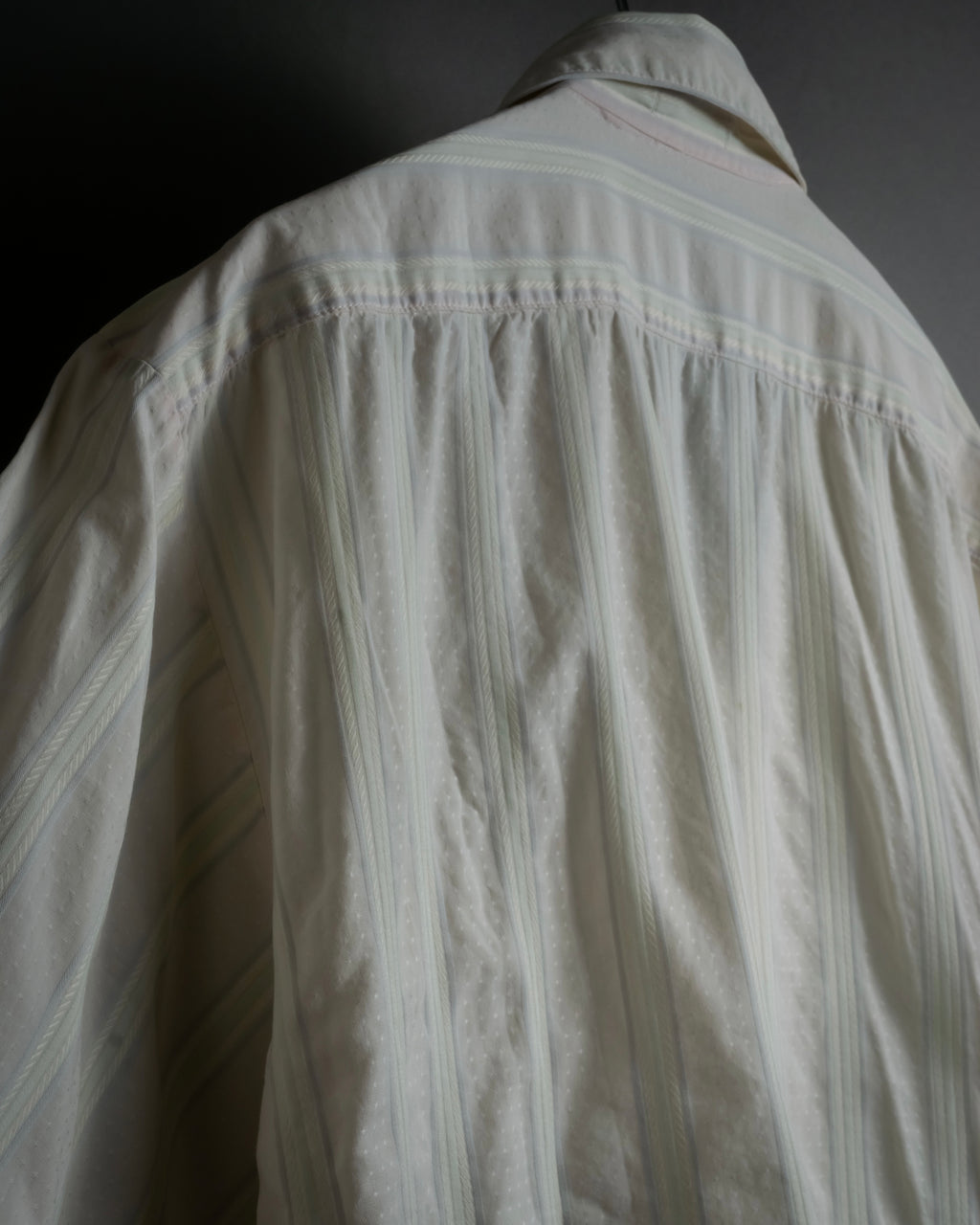 "CELINE" 80’s-90’s Pastel dobby striped pajama shirt