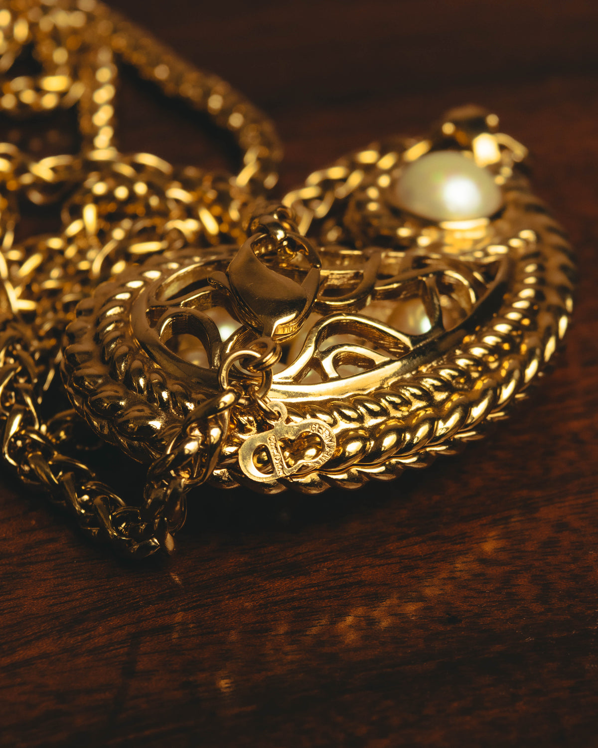 "Christian Dior" 80's-90's Ornate pendant necklace