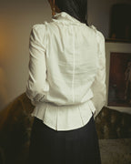 -SPECIAL- “YVES SAINT LAURENT” 70’s-90’s Ruffled high-neck blouse