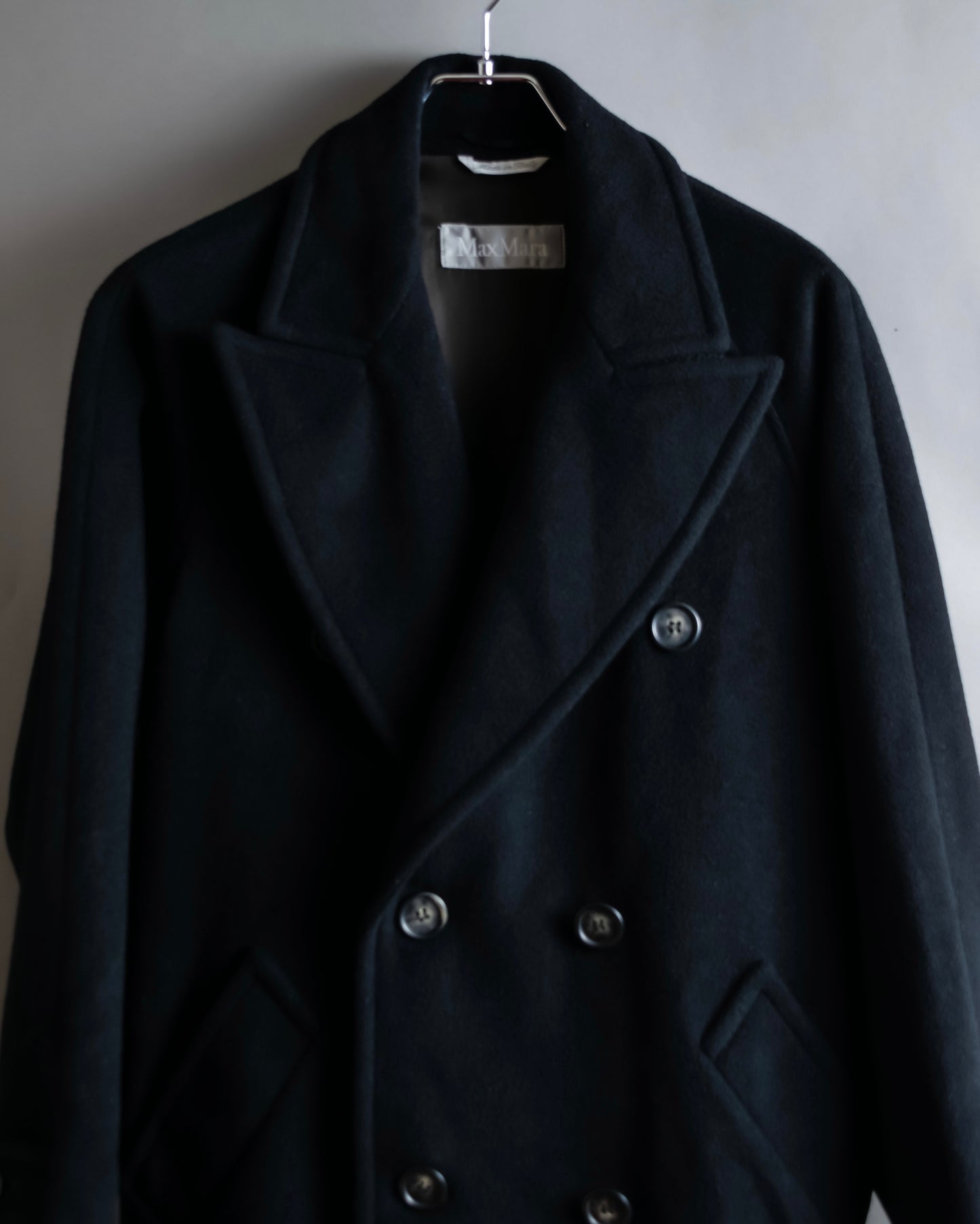 "Max Mara"  Large lapel double breasted melton chester coat