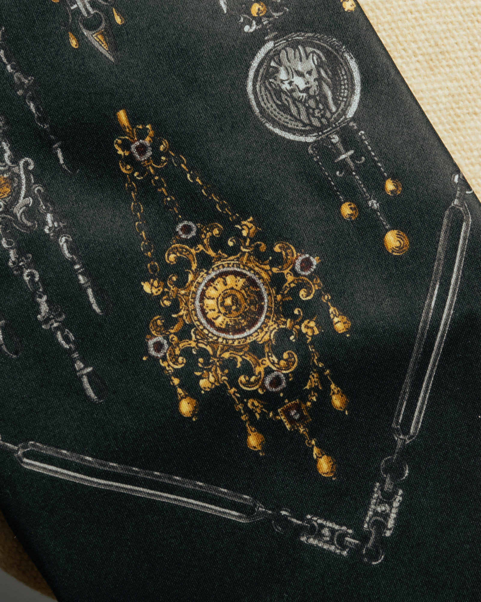 "Gianfranco Ferré" 90's Baroque print silk necktie