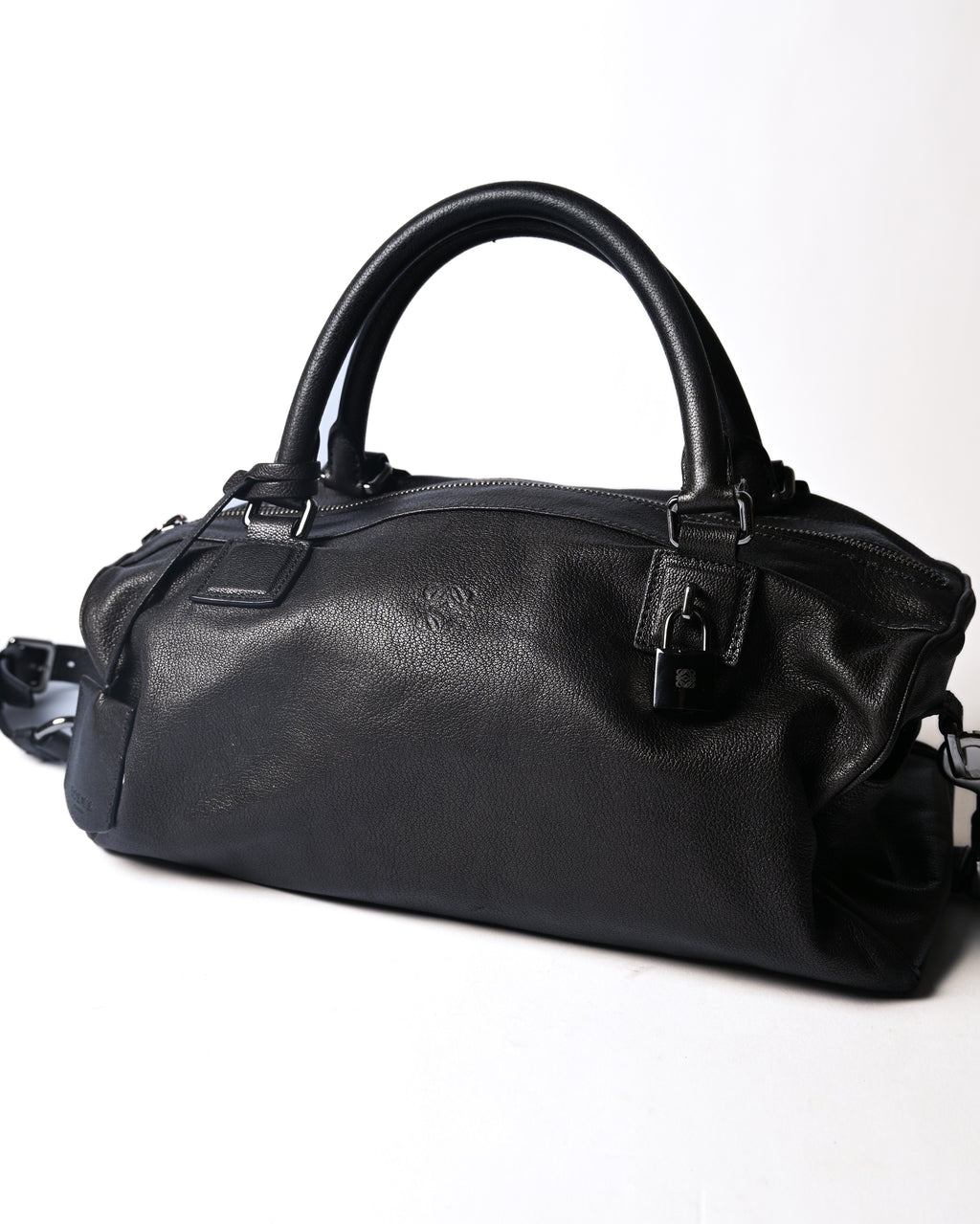 LOEWE/ Anagram 2 Way Mini Boston Hand Bag Metallic Black