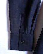 JIL SANDER/ 2015 Shape Designed Wool Shirt Coat Navy