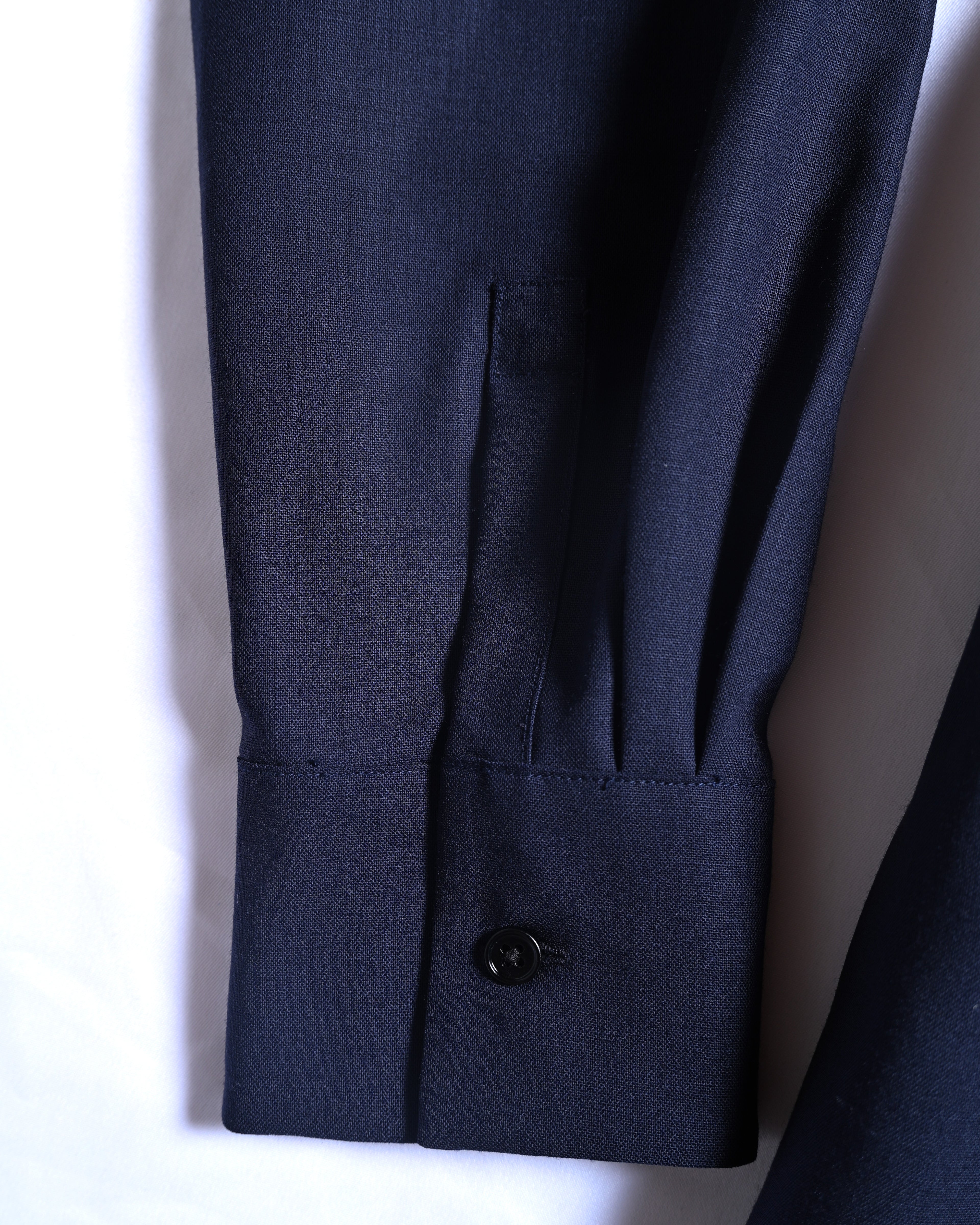 JIL SANDER/ 2015 Shape Designed Wool Shirt Coat Navy