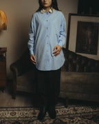 -SPECIAL- "GUCCI" 2010's-20's Pearl embellished detachable collar striped long shirt