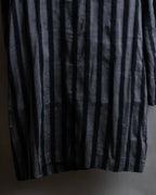 "Vintage thick-pitch stripe round neck jacket"