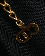 "Christian Dior" 90's-00's Fluted gold tone chain anklet