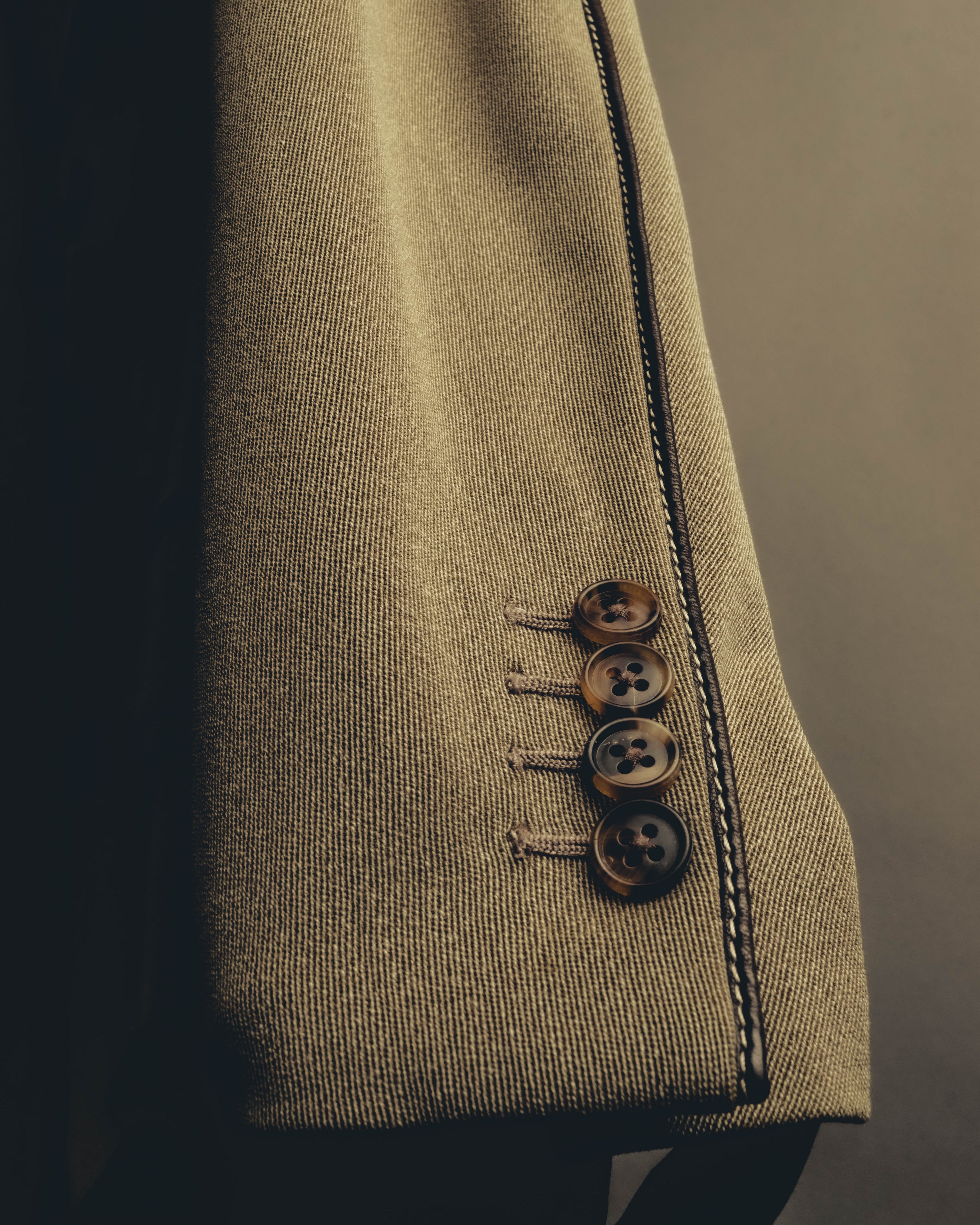 -SPECIAL- "Hermès" 80's-00's Leather collar tailored blazer