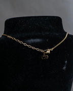 "Christian Dior" Pearl bijou gold chain necklace